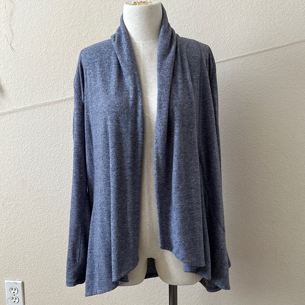 August Mist cardigan with waterfall front